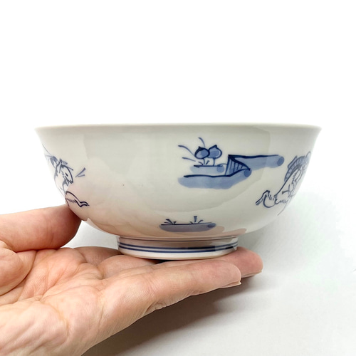 染付 鳥獣戯画 茶碗 5つ＋小皿5枚＋煎茶碗５つ 染付 鳥獣戯画 茶碗 5つ＋小皿5枚＋煎茶碗5つ
