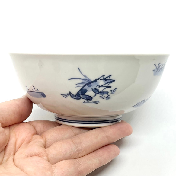 【鳥獣戯画】染付ご飯茶碗 6枚目の画像