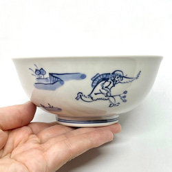 【鳥獣戯画】染付ご飯茶碗 4枚目の画像