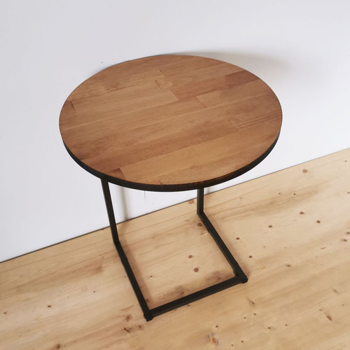 木製サイドテーブル ブラウン コーナー型 木製サイドテーブル ブラウン コーナー型