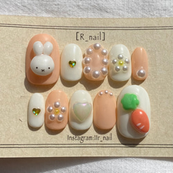 肉球 ピンク チェック 格子柄 キラキラ ネイルチップ 3D ネイルチップ