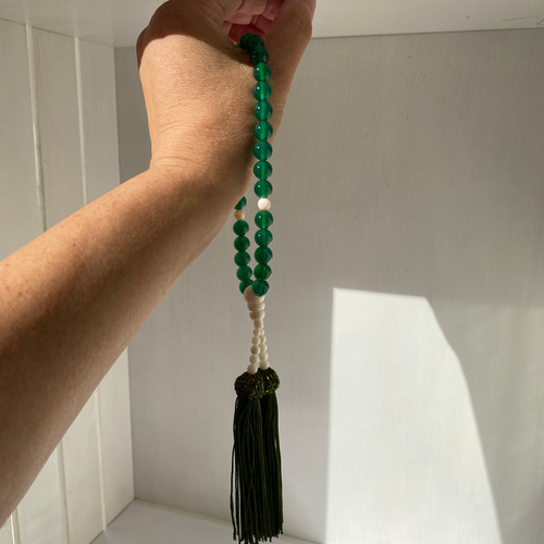 天然石】緑メノウの数珠 その他アクセサリー 宝石珊瑚製造直売 米沢