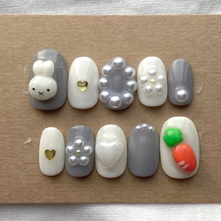 肉球 ピンク チェック 格子柄 キラキラ ネイルチップ 3D ネイルチップ