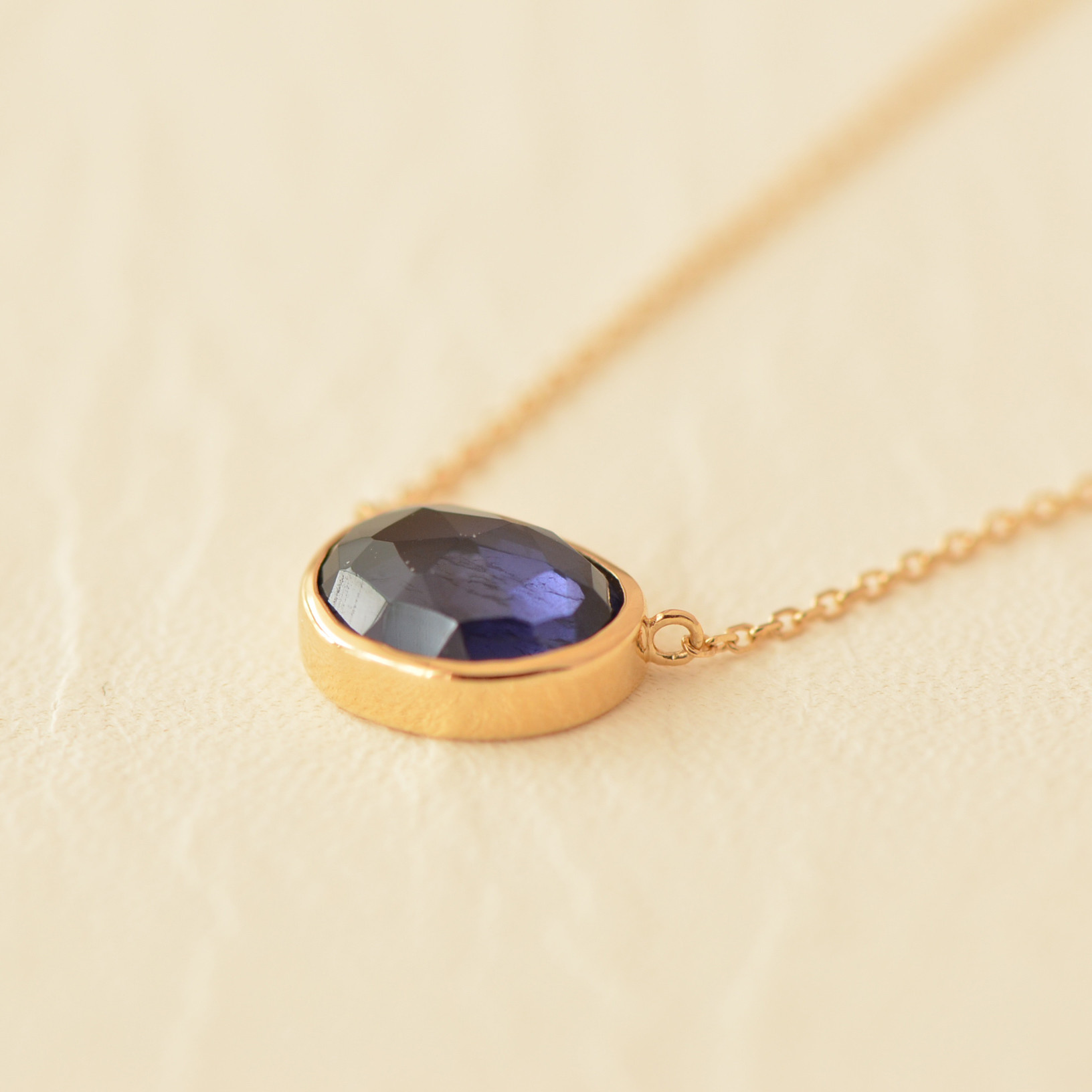 アイオライトのネックレス｜１点物｜K18YG｜iro-030AI