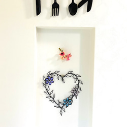 〜ハートのリース〜　ワイヤークラフト　アート　壁飾り　花　可愛い　おしゃれ　インテリア　スワッグ　壁掛け　雑貨 3枚目の画像