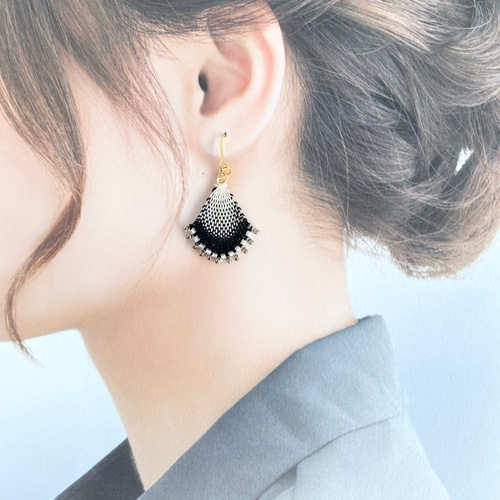 No.1418-G　グラデーション☆ツートンピアス・イヤリング ツートンダブルリングピアス・イヤリング | Pink Owl Bijou