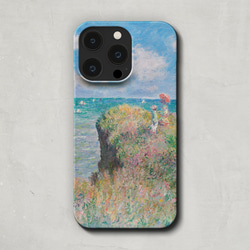スマホケース / クロード モネ「プールヴィル の断崖の上の 散歩 (1882)」 iPhone 全機種対応 絵画 風景 2枚目の画像