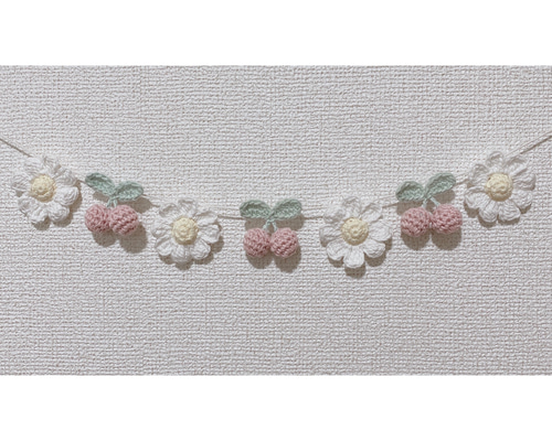 人気作家様ハンドメイド 布花ガーランド さくらんぼ アンティーク 美品 人気作家様ハンドメイド 布花ガーランド さくらんぼ
