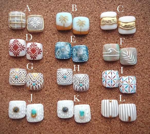 FA137⭐︎親指のみサーフ系フットネイルチップ ネイルチップ（つけ爪