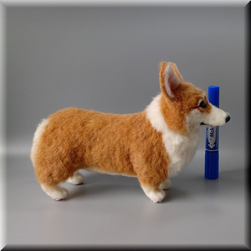 羊毛フェルト 犬 ウェルシュ・コーギー コーギー 犬フィギュア 羊毛