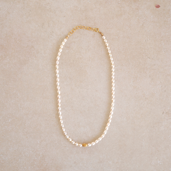 [14kgf] 橢圓形珍珠項鍊 (TM-N109) 第3張的照片