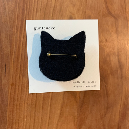 黒猫ブローチ 猫ブローチ ねこブローチ くろねこ 羊毛フェルト 
