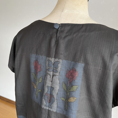 着物リメイク作品 大島のフレンチブラウス ブラウス Sewingroom Reico 