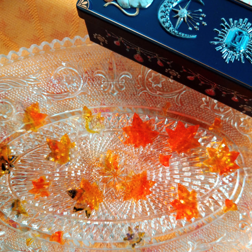 Creema限定』「小さい秋見つけた!」紅葉と銀杏の琥珀糖 和菓子、可愛い