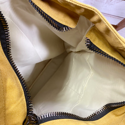 【包郵】【現貨】刺繡親子小貓剪影帆布帆布休閒背包&lt;芥末色&gt; 第10張的照片