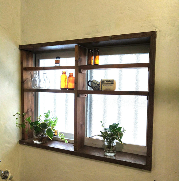 サイズ指定の、窓の内側に付ける棚 受注生産品 棚・シェルフ・ラック