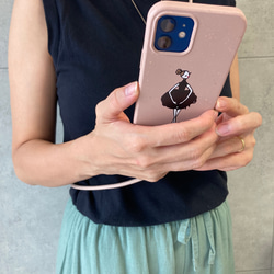 帶頸帶的環保智慧型手機保護殼 黑色 Ballerina Ballerina/芭蕾舞女演員 第4張的照片
