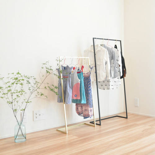 マットブラック】アイアンハンガーラック・2サイズ展開（キッズ