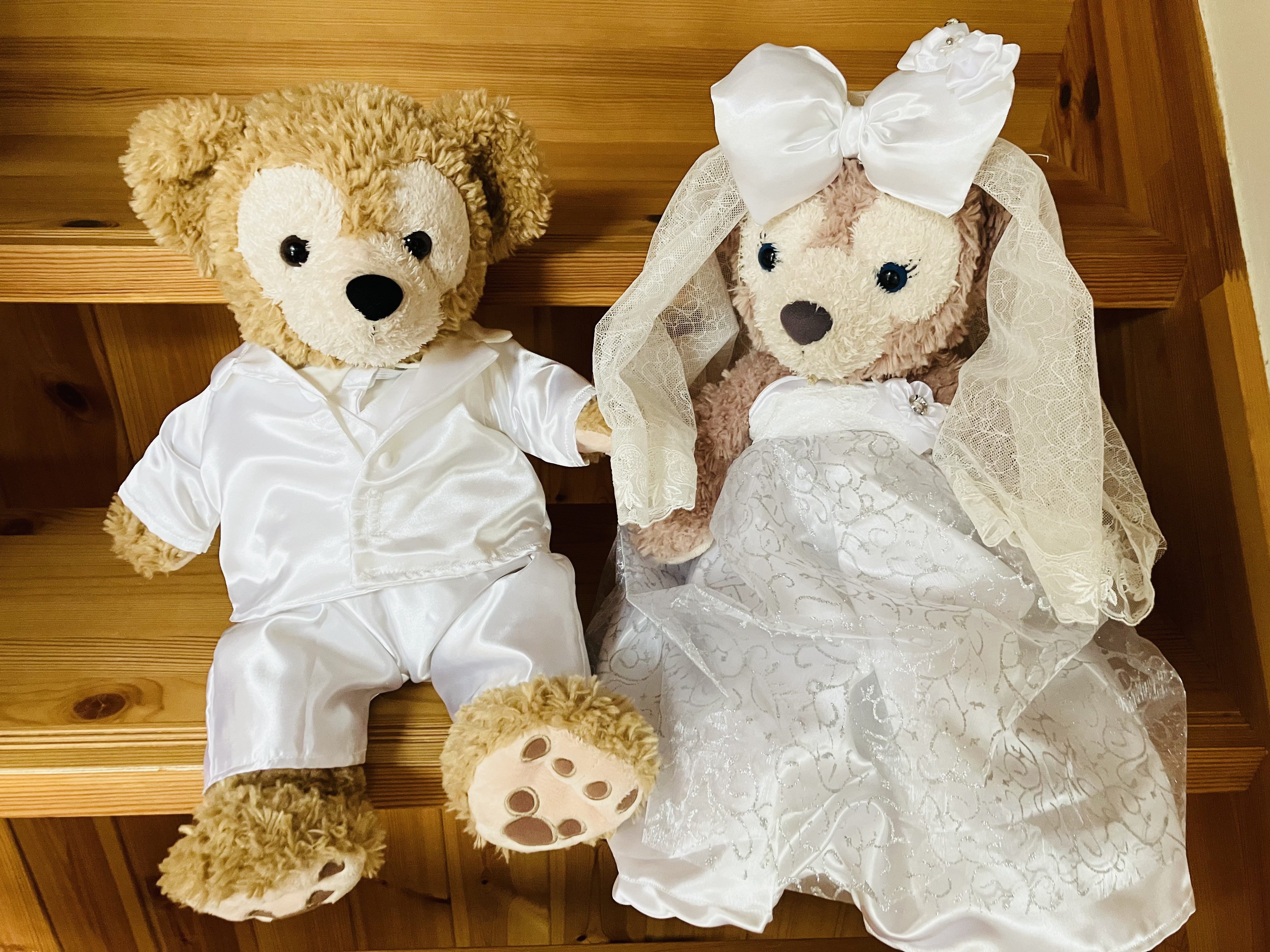 ダッフィー&シェリーメイのコスチューム ウェディングコスチューム 結婚式 タキシード ウェディングドレス ダッフィー ぬいぐるみ YURI YURI COCONUTS 通販|Creema(クリーマ) リーナベル♡ウェディングコスチューム