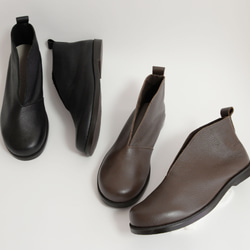 [使用日本製造的真皮] 高回頭率 V 型剪裁短靴 皮革秋冬鞋 日本製造 免費送貨 *定做* 第9張的照片
