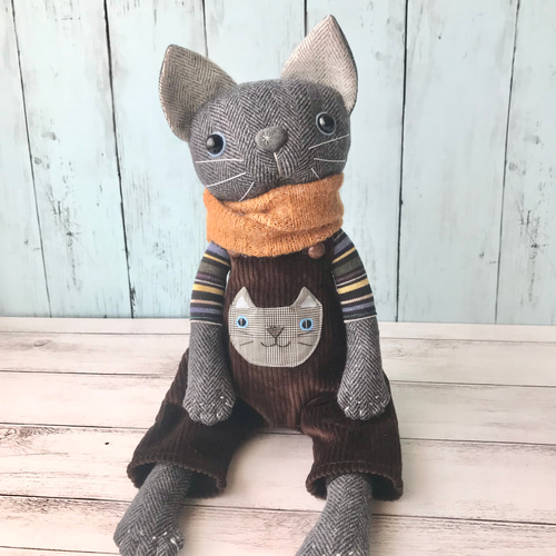 ねこポケットのグレーのねこちゃん❗️】靴下ぬいぐるみ ねこポケットのグレーのねこちゃん❗️】靴下ぬいぐるみ