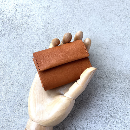 三つ折り ミニ財布 コンパクト財布 【シボ入り栃木レザー】 三