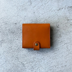 二つ折りミニ財布　二つ折りコンパクト財布　【シボ入り栃木レザー】 4枚目の画像