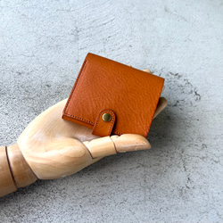 二つ折りミニ財布　二つ折りコンパクト財布　【シボ入り栃木レザー】 11枚目の画像