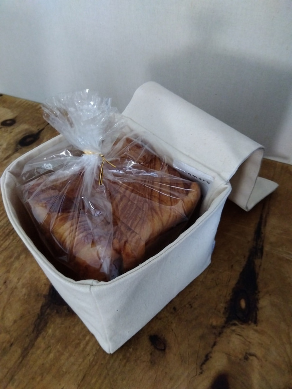 （SALE）＊パン入れるボックス「 スミカ 」倉敷帆布使用 1枚目の画像