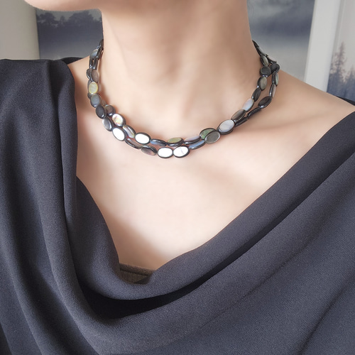 黒蝶貝 バロックパールネックレス　ロング 黒蝶貝南洋真珠 バロック ロングネックレス 18642910