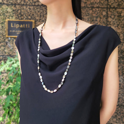真珠 パール ロング ネックレス 黒蝶真珠 パールネックレス 80cm