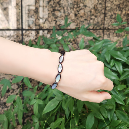 ❈ご依頼品 ③ゴビ瑪瑙(ブラック)オーバル型ブレスレット 楽天市場】トライバル ヴァンヤード ブレスレット シルバー925