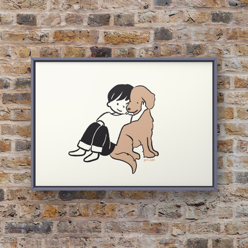 ゴールデンレトリバー【バディ】A4ポスター 犬 ペット イラスト うちの