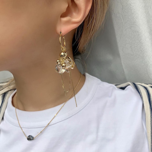 petitlile✳︎花びらとbubbleピアス/ピアスチャーム ピアス