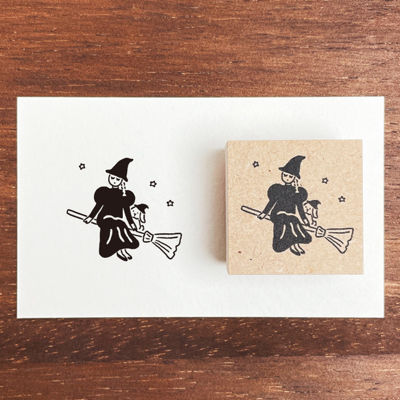 小丸子十月萬聖節女巫 (a-124) 季節插圖郵票 Hanko Hanko 女孩秋天 第1張的照片