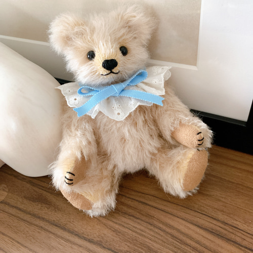 Nana Bee.♡ハンドメイド テディベア 16㎝ ベージュグレー ぬいぐるみ