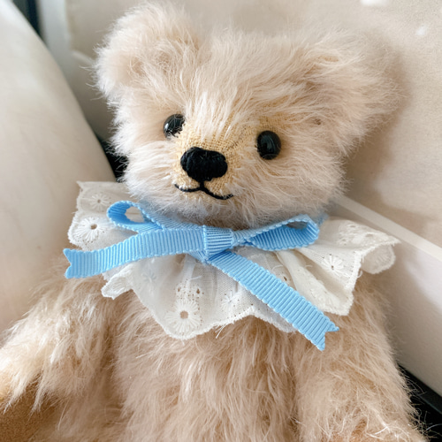 Nana Bee.♡ハンドメイド テディベア 16㎝ ベージュグレー ぬいぐるみ