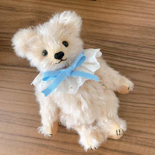 Nana Bee.♡ハンドメイド テディベア 16㎝ ベージュグレー ぬいぐるみ