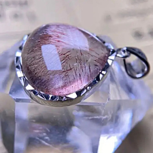 極上級No:1330天然石レピドクロサイトインクォーツペンダント早い者  