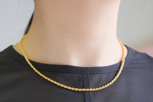 Wide rope chain necklace チェーンネックレス　18KGP　ゴールド　チョーカー 1枚目の画像