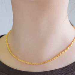 Wide rope chain necklace チェーンネックレス　18KGP　ゴールド　チョーカー 5枚目の画像