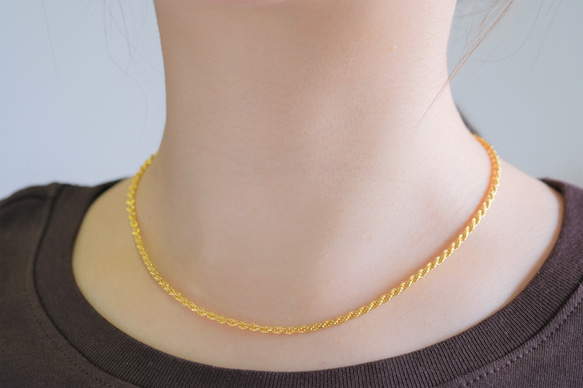 Wide rope chain necklace チェーンネックレス　18KGP　ゴールド　チョーカー 5枚目の画像