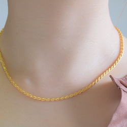 Wide rope chain necklace チェーンネックレス　18KGP　ゴールド　チョーカー 7枚目の画像