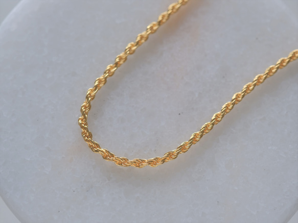 Wide rope chain necklace チェーンネックレス　18KGP　ゴールド　チョーカー 2枚目の画像