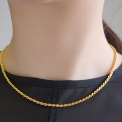 Wide rope chain necklace チェーンネックレス　18KGP　ゴールド　チョーカー 3枚目の画像