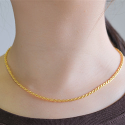 Wide rope chain necklace チェーンネックレス　18KGP　ゴールド　チョーカー 4枚目の画像