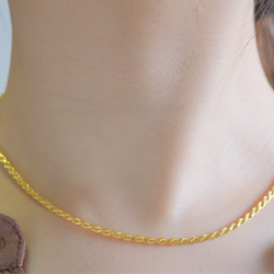Wide rope chain necklace チェーンネックレス　18KGP　ゴールド　チョーカー 6枚目の画像