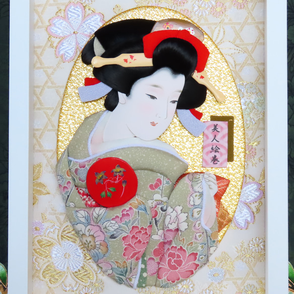 日本美人画　押絵アート飾り  全四種 12枚目の画像