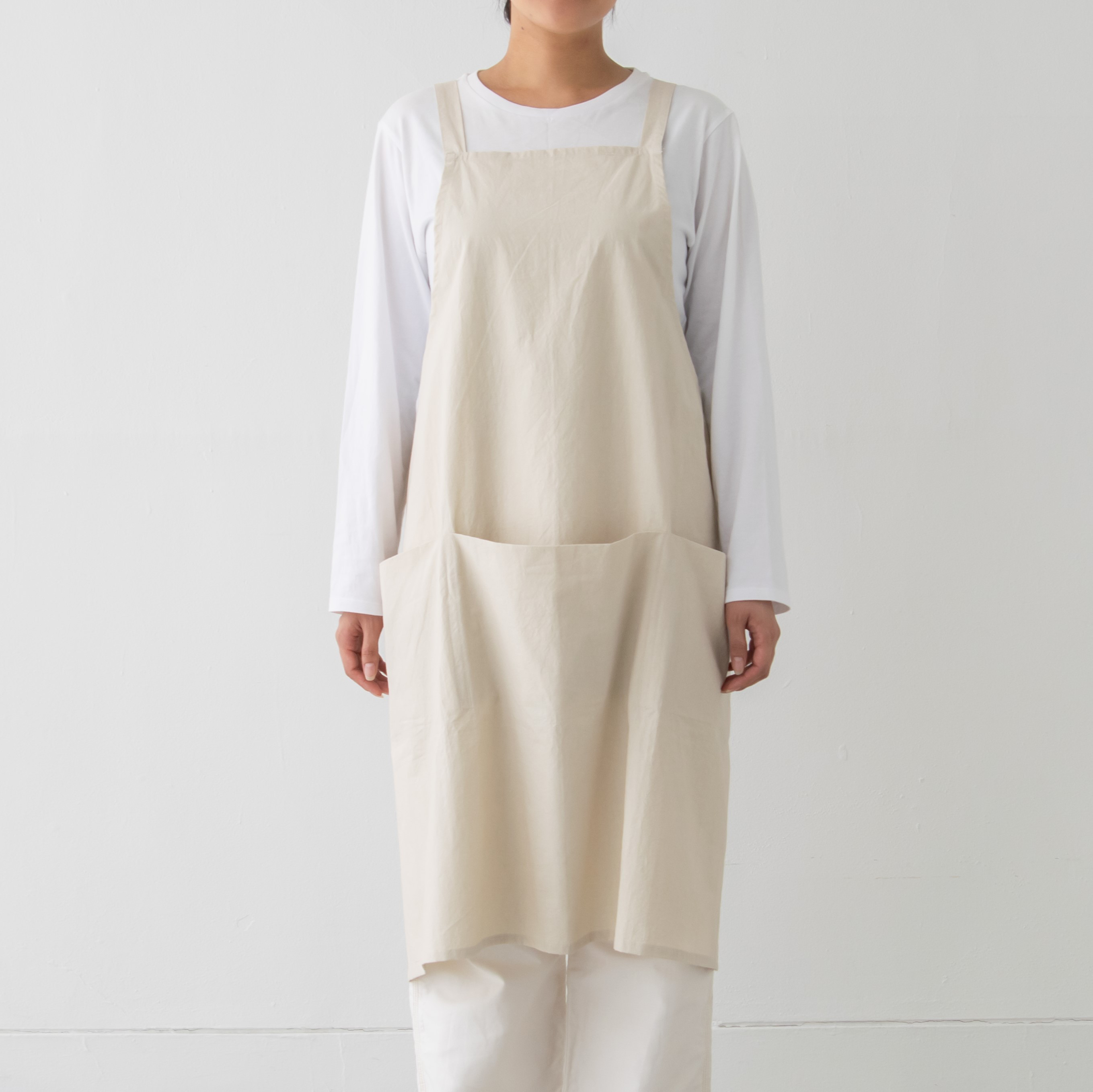 バッククロスチムニーエプロン DR / backcrosschimneyapron DR / エクリュ　送料無料