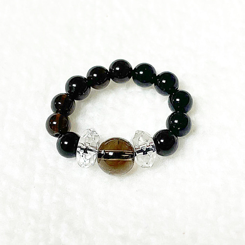 モリオン スモーキークォーツ 水晶 邪気祓い 浄化 お守り リング 指輪